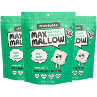 Know Brainer Max Mallow Mint Chip - Guilt-Free & Zero Sugar Marshmallows - Low Carb, Zero Fat, Gluten Free & Ketogenic - Marshmallow Fueled With Collagen, Mct Oil - Pack Of 3
