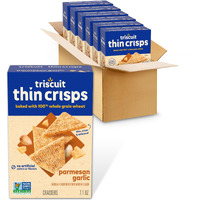 Triscuit Thin Crisps Parmesan Garlic Whole Grain Wheat Crackers, 6 - 7.1 Oz Boxes