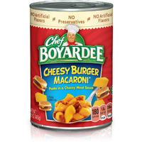 Chef Boyardee Cheesy Burger Macaroni, Canned Food, 15 Oz Can (12 Cans)