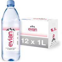 Evian Natural Spring Water, Naturally Filtered Spring Water In Large Bottles, 33.81 Fl Oz (33.8 Fl Oz (Pack Of 24))