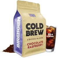 Birch Glen Roasters Cold Brew Coffee | Flavored Coarse Ground Coffee | Medium Roast | Artisanal Roasting | 100% Arabica |1 Lb Bag | Chocolate Raspberry