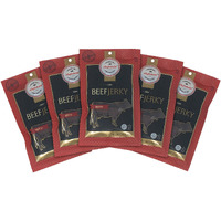 Aufschnitt Grass Fed Beef Jerky - Low Sodium, Certified Kosher - Made In Usa - Keto & Halal Friendly - 5 Pack, Spicy