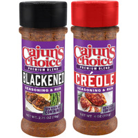 Creole Seasoning 3.8 Oz & Blackened Seasoning 2.75 Oz Cajun's Choice Louisiana Foods (Pack)