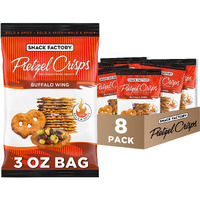 Snack Factory Pretzel Crisps, Buffalo Wing, On-The-Go Bag, 3 Oz (Pack Of 8)