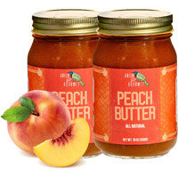 Green Jay Gourmet Peach Butter - All-Natural, Gluten-Free Fruit Spread - Peach Spread With Peaches & Spices - Gourmet Fruit Butter - No Corn Syrup, Preservatives Or Trans-Fats - 2 X 19 Ounces