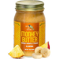 Green Jay Gourmet Monkey Butter - All-Natural, Gluten-Free Banana Butter - Pineapple Spread With Bananas & Mango - Gourmet Fruit Butter - No Corn Syrup, Preservatives Or Trans-Fats - 19 Ounces