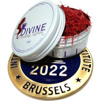Divine Healing, Award Winner Saffron Threads, Fresh Finest Pure Premium Saffron All Red Threads, Certified Grade A High Limited Super Negain Tea, Paella, Risotto, Rice, Desserts 2Gm
