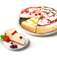 Fruit Cheesecake Sampler 10"" - Pre-Sliced 14 Pcs. Cheesecake With 4 Types Of Delicious Fruit Flavors. Fresh Bakery Dessert Great Gift Idea For Potlucks, Family Gatherings And Housewarmings!