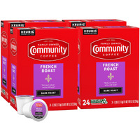 Community Coffee French Roast 96 Count Coffee Pods, Extra Dark Roast, Compatible With Keurig 2.0 K-Cup Brewers, 24 Count (Pack Of 4)