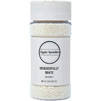 Mystic Sprinkles Solid Color Nonpareils 3.8Oz Bottle (Wonderfully White)