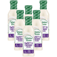 Walden Farms Sweet Cream Coffee Creamer, 12 Oz. Bottle, Fresh Flavored Non-Dairy Milk Substitute, Natural And Organic Liquid, Gluten Free And 0G Net Carbs, Vegan Friendly, 6 Pack Bottles