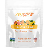 Xylichew 100 Xylitol Chewing Gum - Non Gmo, Non Aspartame, Gluten Free, And Sugar Free Gum - Natural Oral Care, Relieves Bad Breath And Dry Mouth - Fruit, 50 Count