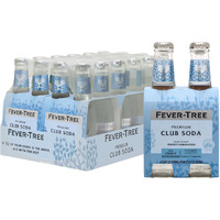 Fever-Tree Premium Club Soda, No Artificial Sweeteners, Flavourings Or Preservatives, 6.8 Fl Oz (Pack Of 24), Clear (A500115)
