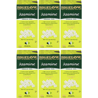 Bigelow Green Tea With Jasmine 28-Count Boxes (Pack Of 6) Premium Bagged Jasmine Scented Green Tea Antioxidant-Rich All Natural Medium-Caffeine Tea In Individual Foil-Wrapped Bags