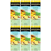 Bigelow Lemon Ginger Herbal Tea Bags 28-Count Boxes (Pack Of 6) Lemon Ginger Tea Bags Herbal Tea All Natural Gluten Free