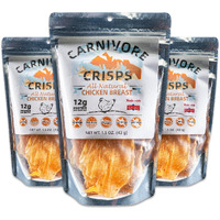 Carnivore Crisps, Chicken Breast, All Natural, High Protein, Keto & Carnivore Diet Approved, Gluten-Free, No Hormones, 1.5 Oz (Pack Of 3)