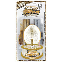 Best Party Ever! Confetti Candle Cake Topper, Shower Your Cake In Edible Confetti Sprinkles, Fun Way To Celebrate Birthdays, Parties And More, 2-Pack, Gold/Silver