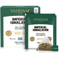 Vahdam, Imperial Himalayan White Tea Bags (15 Count) Low Caffeine, Non Gmo, Gluten Free  Handpicked Harvest From High Elevation Estates  Individually Wrapped Pyramid Tea Bags  Direct From Source
