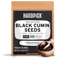 Handpick Black Cumin Seed (14Oz) Pure Nigella Seeds - No Salt Or Preservatives, Non Gmo | Indian Black Whole Cumin | Gluten Free, Aromatic & Farm Fresh Kalonji | Resealable Zip Lock Pouch