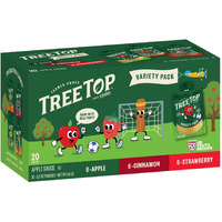 Tree Top Apple Sauce Pouches Variety Pack, Apple, Strawberry, Cinnamon, 3.2 Oz. Each (Pack Of 20)