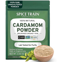 Cardamom Powder (100G/3.53Oz) Gluten Free, Raw Ground Elaichi For Cooking, Smoothies, Lattes, Masala Tea, Packed In Resealable Zip Lock Pouch