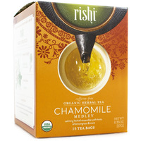 Rishi Tea Organic Chamomile Medley, Herbal Tea,Tea Bags, 15 Count (Pack Of 6)