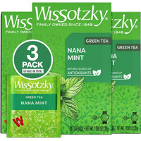 Wissotzky Nana Mint Green Tea (3 Pack - 60 Tea Bags) | Antioxidant Rich | Moroccan Mint Tea Bags | Revitalizing Nana Tea