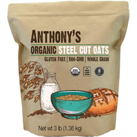Anthony's Organic Steel Cut Oats, 3 Lb, Gluten Free, Non Gmo, Irish Oatmeal, Whole Grain