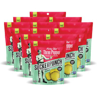 Suckerpunch Three Pepper Pickle Chips, Snack Pack, Gluten Free, Kosher, Sugar Free, Low Calorie, Low Carb, Ready To Eat, On The Go, Non Gmo, Keto Friendly, Vegan, 3.4 Oz, Single Serve Pouch, 12 Pack