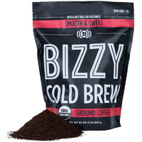 Bizzy Organic Cold Brew Coffee  Smooth & Sweet Blend  Coarse Ground Coffee  Medium Roast  Micro Sifted  Specialty Grade  100% Arabica  2 Lb