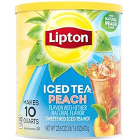 Lipton Iced Tea Mix, Peach Sweetened Iced Tea, Makes 10 Quarts