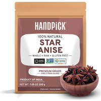 Handpick Star Anise Whole (200G/7Oz) Gluten Free, 100% Raw Whole Chinese Pods, Premium Quality, Direct From Source, Packed In Resealable Zip Lock Pouch