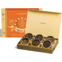 Vahdam, Glow - Assorted Tea Gift Sets (6 Loose Leaf Tea) Tin Caddy Presentation Box | Gluten Free, Non Gmo | Gifts For Him And Her