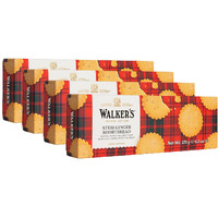 Walker's Shortbread Stem Ginger Cookies, All-Butter Shortbread Cookies, 6.2 Oz Box (Pack Of 4)