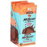 Feastables Mrbeast Chocolate Sea Salt Bars - Made With Organic Cocoa. Plant Based With Only 5 Ingredients, 10 Count