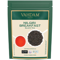 Vahdam Nilgiri Breakfast Black Tea (150+ Cups/12Oz) - Robust & Flavory Loose Leaf Tea | Single Origin, Vacuum Sealed Pack