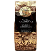 Royal Kona 10% Kona Coffee Blend, Vanilla Macadamia Flavor - Ground, 8 Ounce Bag