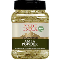 Pride Of India - Amla Powder - Gourmet Spice - Tangy & Savory - Pure Indian Gooseberry Ground - Antioxidant Rich - Gmo/Gluten Free - Easy To Use - 7 Oz. Medium Dual Sifter Jar