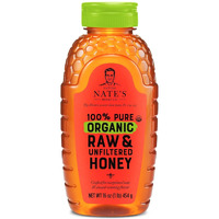 Nate's Organic 100% Pure, Raw & Unfiltered Honey - Usda Certified Organic - 16Oz. Squeeze Bottle