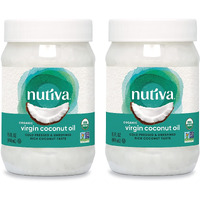 Nutiva Organic Coconut Oil, Cold-Pressed, Unrefined Cooking Oil, Natural Hair Oil, Skin Oil, Massage Oil, Usda Organic, Extra Virgin Coconut Oil (Aceite De Coco) 15 Fl Oz (Pack Of 2)