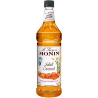 Monin - Salted Caramel Syrup, Natural Flavors, Great For Mochas, Lattes, Smoothies, Shakes, And Cocktails, Non-Gmo, Gluten-Free (1 Liter)