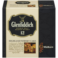 Walkers Highland Whiskey Cake - 14.1 Oz Fruit Cake Infused With Glenfiddich Single-Malt Scotch Whisky - Luxury Holiday Treat And Dessert From Scotland