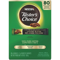 Nescafe Instant Coffee Packets, Decaf, Taster's Choice Light Roast, 1.7 G Singles (Pack Of 80)