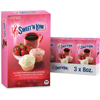 Sweetn Low Zero-Calorie Sweetener, Contains Saccharin, Sugar Substitute, Keto, Vegan, Gluten-Free, Great For Cooking, Baking, Coffee, Tea, Hot/Cold Beverages, 8Oz Box (Pack Of 3)
