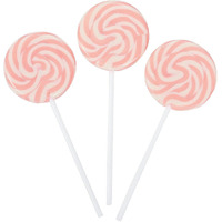 Pink Swirl Lollipop Suckers - 24 Individually Wrapped Pieces