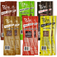 Primal Spirit Vegan Jerky - Our Sampler Pack, 10G. Plant Based Protein, Certified Non-Gmo (""The Classics"" Thai Peanut, Mesquite Lime, Teriyaki, Hot & Spicy, Hickory Smoked, & Texas Bbq, 12-Pack, 1 Oz)