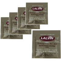 5X Lalvin Rc 212 Yeast Red Wine 5G Homebrew Wine Making 4.5L-23L Pinot Noir