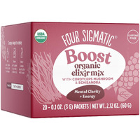 Cordyceps Mushroom Elixir By Four Sigmatic  Coffee Alternative With Organic Cordyceps Mushroom Powder, Rose Hips & Schisandra  Support Energy & Athletic Performance, Keto & Portable  Pack Of 20