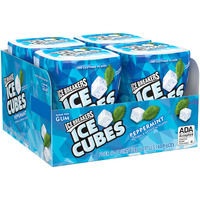 Ice Breakers Ice Cubes Peppermint Sugar Free Chewing Gum Bottles, 3.24 Oz (4 Count, 40 Pieces)