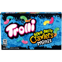 Trolli Sour Brite Crawlers Minis, Sour Gummy Worms, 3.5 Ounce Movie Theater Candy Box (Pack Of 12)